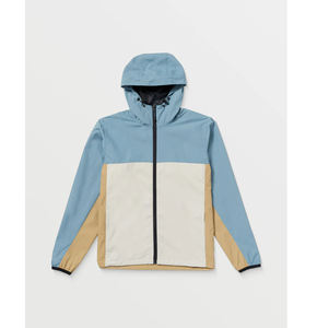 Veste de pluie à capuche personnalisée en softshell 100% polyester, imperméable, coupe-vent, respirante, avec fermeture éclair et motif imprimé pour hommes - Product Image 2