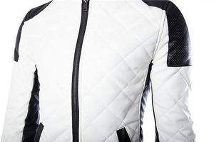 Chaqueta Bomber Impermeable y Transpirable con Cuello Alto y Logotipo Frontal Personalizado en Blanco y Negro para Hombre, Gran Venta 2025 - Product Image 2