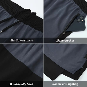 Personnalisé Séchage Rapide Double Couche Doublé Poche Gym Fitness Basketball Polyester Spandex Confort Hommes Shorts Fitness Gym Wear Shorts - Product Image 2