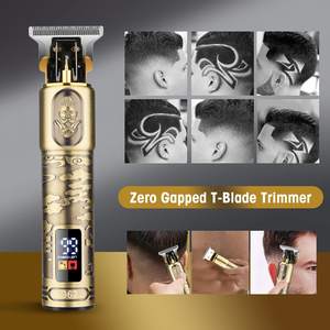 Tondeuse à cheveux électrique sans fil, rasoir, lames en acier inoxydable, alimentation USB, écran LCD en français, 2 têtes de rasage - Product Image 1