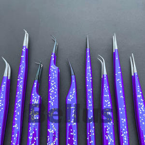 Pro Lash Angle Grip Tweezers Set Punta de microfibra 45 60 75 90 grados Herramientas de extensión de pestañas con logotipo personalizado para técnicos de pestañas - Product Image 4