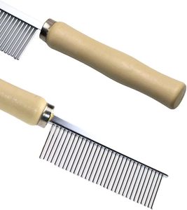 Single Sided Simple Pet Grooming <b>Comb</b> with Beach <b>Wooden</b> Handle and Iron for Pets - Product Image 5