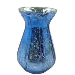Nouveauté Vase à fleurs en verre couleur bleu antique Pot de fleur au design moderne pour dessus de table et décoration de mariage personnalisé - Product Image 1