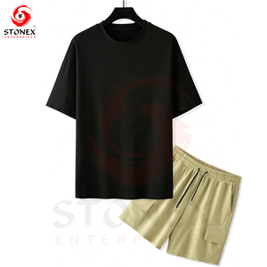 Men'S Popular Cotton Short <b>Set</b> For Men Track Suit With Shorts Two Pieces For Men - Product Image 1