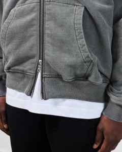 Sudaderas con capucha personalizadas Drop Shoulder Hoodies Boxy Fit Zip up Sudadera Oversize Sun Faded Heavyweight Sudadera con capucha de algodón para hombres - Product Image 4