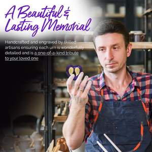 Urnas de cremación de Corazón Púrpura para mujer-Urna pequeña de alas de Ángel con caja y soporte-Urna pequeña de recuerdo Ángel en forma de corazón-Mini - Product Image 5