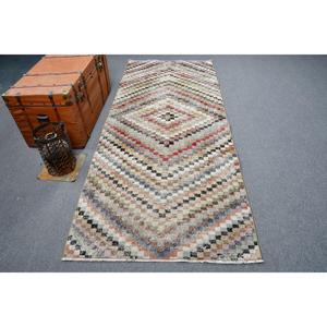 Tapis turc vintage 3,6x8,7 pieds, tapis en laine unie rouge - Product Image 1