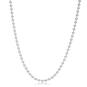 Collar de Cadena Turco Hecho a Mano en Plata de Ley 925 con Baño de Rodio y Diseño de Bolas de 3mm - Product Image 5