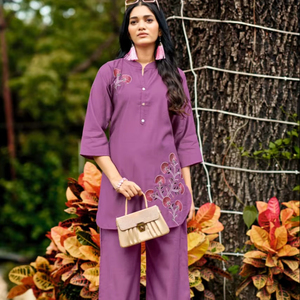 New light <b>weight</b> fancy co-ord <b>set</b> collection with hand work perfect for office and collage girls - Product Image 1