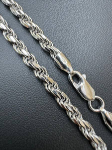 Solid 925 <b>Sterling</b> <b>Silver</b> Unisex Necklace Trendy Chunky <b>Rope</b> <b>Chain</b> Fashionable Accessory for Party Occasions Stainless Steel - Product Image 3