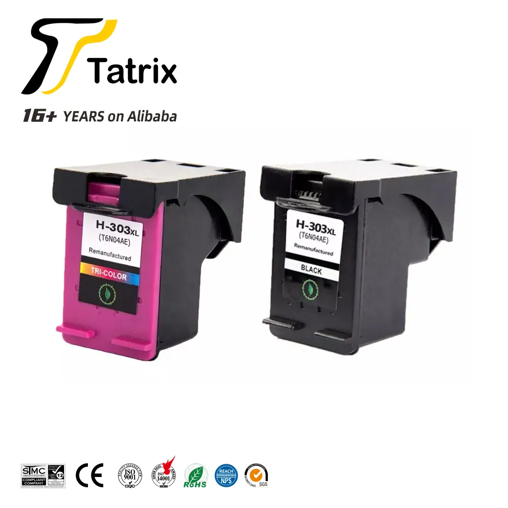 Tatrix ink cartridges for hp 303XL Black Remanufactured Color Ink Jet Ink Cartridge for HP for ENVY Photo 6220 7130 Printer