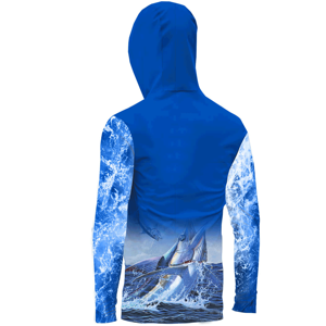 Sublimación personalizada 100% poliéster Sudadera con capucha para adultos Ropa de pesca de secado rápido UPF 50 + Camisetas transpirables de talla grande UV - Product Image 6
