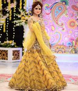 Indian Pakistani Hurry up Look <b>Bride</b> Special Indian Pakistani Latest Lehenga Bridal Women Long Wedding <b>Dress</b> By AA IMPEX - Product Image 3