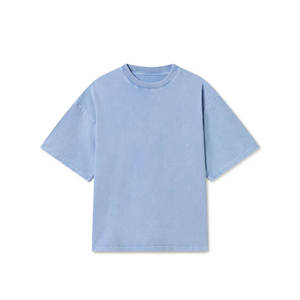 Streetwear surdimensionné en coton pour hommes, t-shirt vierge à col ras du cou et épaules tombantes, poids lourd 300GSM pour hommes - Product Image 1