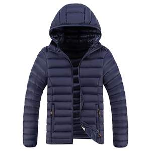 Veste matelassée à capuche en duvet de canard ultra-légère Manches longues Col montant Fermeture éclair Respirante Coupe-vent Imperméable Veste d'extérieur - Product Image 1