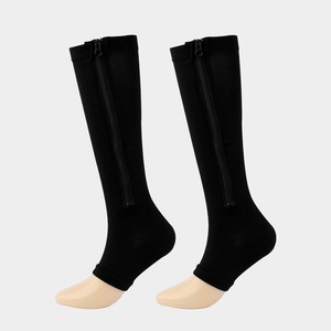 Calcetines de compresión sin dedos, calcetines hasta la rodilla con cremallera lateral, calcetines de prevención de venas varicosas para hombres y mujeres - Product Image 4