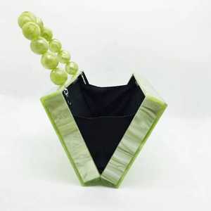 Apple Green Acrylic Resin Clutch Woman Sling Bag Luxury <b>Butterfly</b> Solid <b>Charm</b> Clutch Complete Women's Wedding Creative Design - Product Image 3