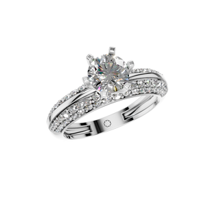 แหวนเพชรเพลตินัม 950 ผลิตในห้องปฏิบัติการ สำหรับเด็ก แหวนหมั้นแบบโซลิแทร์ ชุบโรเดียม ดีไซน์คลาสสิกแบบหกขา สำหรับงานปาร์ตี้ งานแต่งงาน แบบสั่งทำพิเศษ - Product Image 1