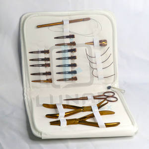 Kit d'outils d'extension de cheveux en acier inoxydable or rose Plasma I Tip avec crochet à boucle Pince à cheveux avec filetage en boîte Aiguilles en forme de C - Product Image 2