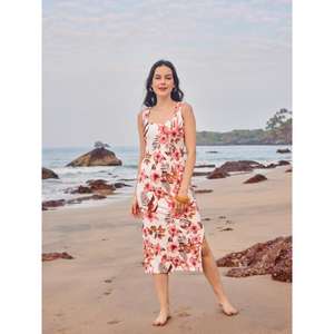 Vestido ajustado de cuello cuadrado para mujer - Product Image 1