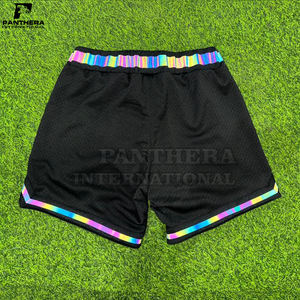 Short de basket-ball rétro Hip Hop pour hommes, motif brodé personnalisé, fermeture élastique à la taille, vente en gros - Product Image 5