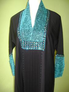 Robe de soirée brodée à la machine Abaya pour l'habillage des femmes musulmanes - Product Image 1