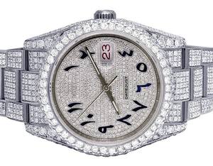 Meilleure vente VVS Moissanite Diamant Cadran arabe Acier inoxydable Automatique Iced Out Montre Hip Hop Luxe Personnalisé Mode Homme - Product Image 2