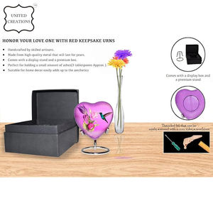 Grande urne funéraire élégante en aluminium fait à la main en forme de cœur rose Urnes en métal de la meilleure conception pour mémorial en laiton - Product Image 6