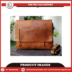 กระเป๋าสะพายข้างหนังแท้ทำด้วยมือสำหรับทุกเพศเป็นมิตรกับสิ่งแวดล้อมโบฮีเมียนอินเดียดีไซน์แบบถักแฟชั่นวินเทจ - Product Image 3