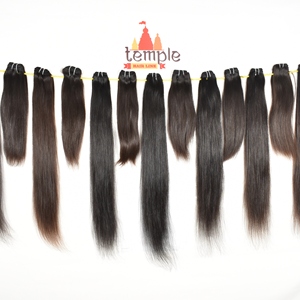 Femmes noires de couleur naturelle indienne crue en gros 100% paquet vierge pas cher machine double trame extensions de cheveux humains à ondes profondes - Product Image 2