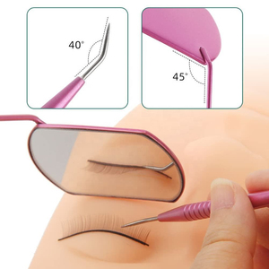 Espejo Cosmético Profesional de Precisión para Extensión de Pestañas, Montado en la Pared, Marco de Acero Inoxidable, Chapado en Oro, Uso Diario Individual - Product Image 4