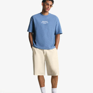 กางเกงขาสั้นลำลองแนวสตรีทพิมพ์ลายพัฟผ้าฝ้ายเฮฟวี่เวทของผู้ชายกางเกงผ้าเดนิมสำหรับผู้ชาย - Product Image 6