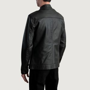 Chaqueta de motorista de cuero negro genuino para hombres Elegantes opciones personalizadas OEM disponibles a precios al por mayor Diseños elegantes de moda - Product Image 5