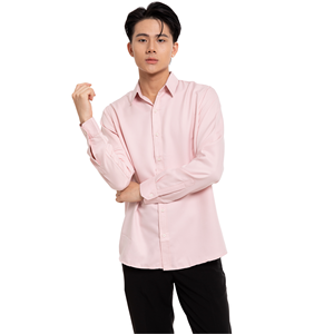 Chemise décontractée pour homme en tissu tissé, imprimée sur mesure, teinte unie, anti-froissement, polyester/coton, ODM, manches longues, détection des aiguilles, multi-positions - Product Image 1