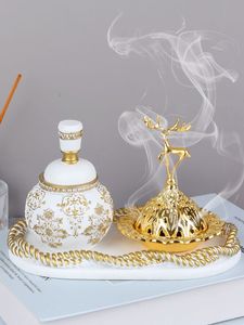 Best Seller Mabkhara Gold Bakhoor quemador hecho a mano Bakhoor tarro quemador árabe para Oud Ramadan accesorios de decoración - Product Image 5