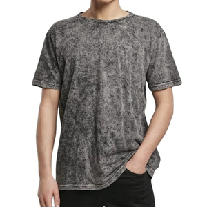 Camiseta de Algodón Grueso Lavada a la Piedra para Hombre, Estilo Vintage Lavado al Ácido, 230 GSM, Logotipo Personalizado al por Mayor - Product Image 1