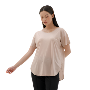 Valerie Camiseta ligera para mujer Cuello redondo básico con mangas regulares Ropa informal con estampado digital de LICRA de nailon ecológico - Product Image 2