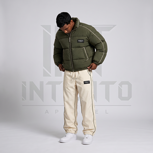 Doudoune matelassée jaune pour homme, imperméable, respirante, avec logo personnalisé, légère, vêtement d'extérieur d'hiver zippé, style streetwear - Product Image 2