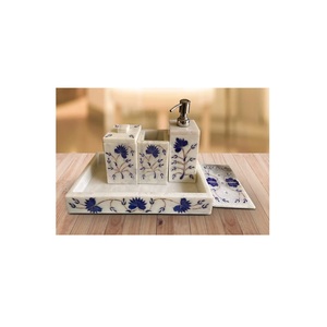 Hot Selling Resin Bathroom Set of 4 Piece for Home Soap Dispenser & Tooth <b>Brush</b> Holder at Cheap Price Modern Design <b>Bath</b> Sets - Product Image 6