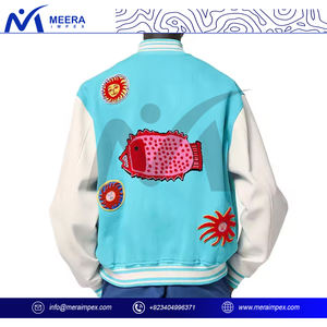 Veste universitaire personnalisée pour hommes, uniforme d'équipe scolaire avec corps en laine, manches en cuir, fermeture à pression, manteau de style universitaire pour événement sportif - Product Image 5