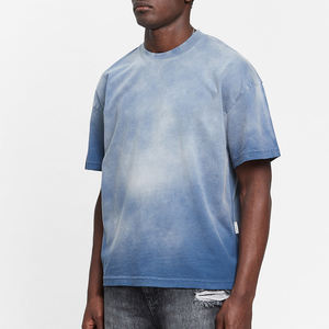 T-shirts pour hommes personnalisés OME, T-shirts vierges à col rond lourds, T-shirts vierges lavés à l'eau acide pour hommes, streetwear de haute qualité - Product Image 2