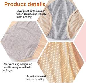 Bragas Hipster a prueba de fugas menstruales personalizadas, tamaño Internacional, rayas transpirables, buena elasticidad - Product Image 4