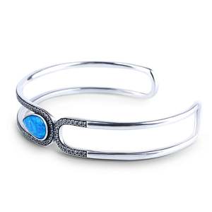 Bracelet manchette tendance Jeulia en opale goutte d'eau - Product Image 3