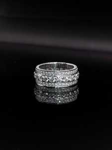 <b>Iced</b> Out Women's Eternity Band 925 Sterling Silver VVS Moissanite Diamond Classic Wedding Wear Band For Her - Product Image 5