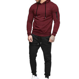 Survêtement décontracté pour homme, respirant, uni, lourd, streetwear, 100% coton, impression de logo personnalisée, à capuche, hiver - Product Image 1