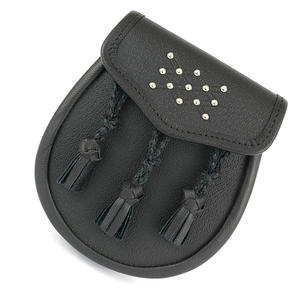 Kilt écossais en cuir noir de haute qualité Sporrans Logo de taille personnalisée Fabricant professionnel pour accessoires d'instruments de musique - Product Image 2