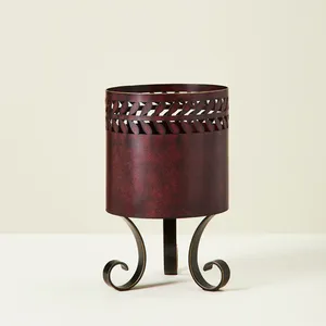 Cobre Acabado Hierro Decorativo Metal Sala de estar Hogar Jardín Balcón Oro Moderno Maceta Metal Piso grande Maceta Juego de 3 - Product Image 3