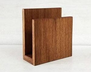 Servilletero de madera rústico decorativo para bodas, eventos, fiestas, mesa de comedor, cocina, bar, granja, ecológico - Product Image 4