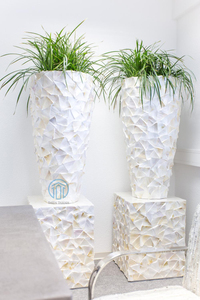 Améliorez l'esthétique de votre maison et de votre jardin avec des pots de fleurs faits à la main naturels exquis fabriqués à partir de mère de poire du Vietnam - Product Image 2