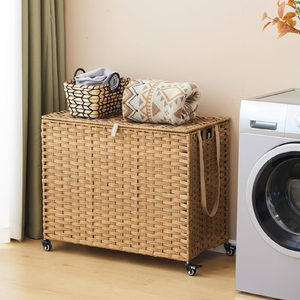 ตะกร้าซักผ้าไม้ไผ่รูปมุมที่มีผิวธรรมชาติมีจำหน่ายในราคาขายส่ง - Product Image 5